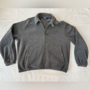 Polo Ralph Lauren Zip Up Grey Fleece Jacket Men’s Coat Size XL